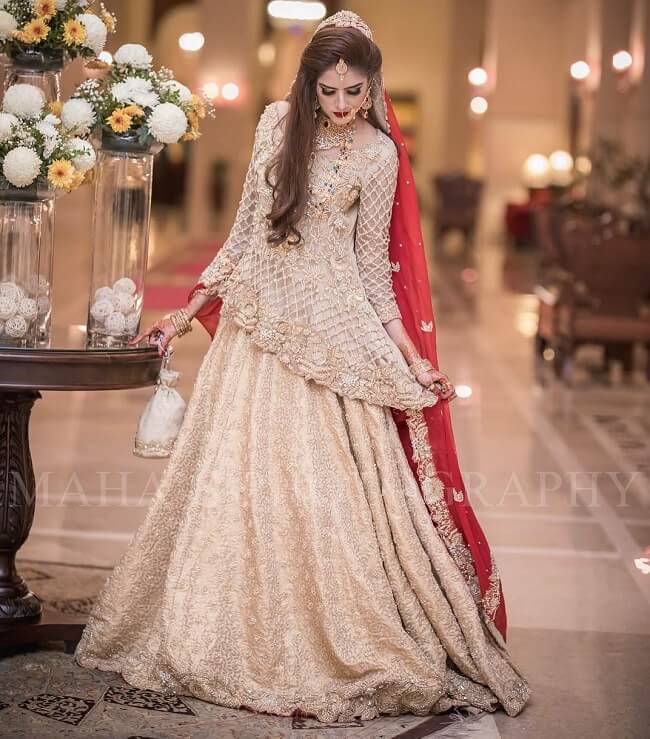peplum pakistani wedding dress